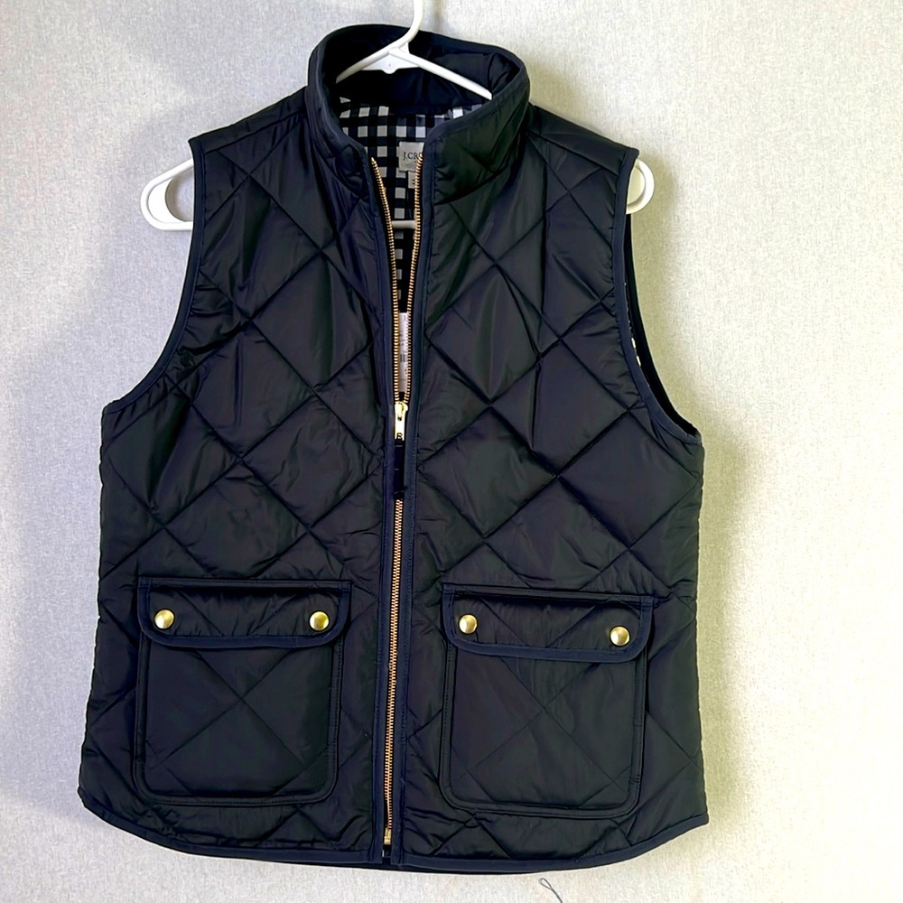 J.Crew Quilt vest women size S black NWT - Picture 3 of 9
